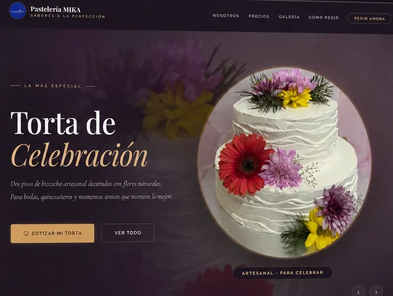 Sitio web de Pastelería Mika