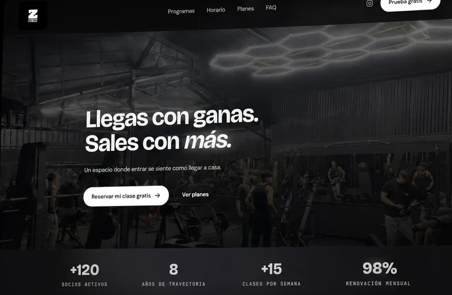 Sitio web de Zfitness