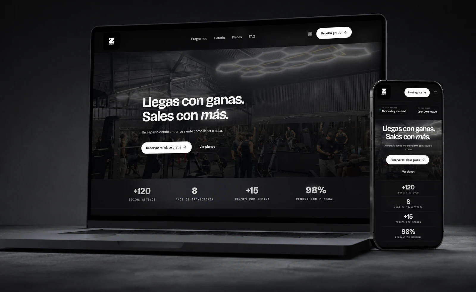Sitio web de Zfitness